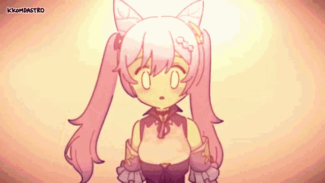 a cartoon drawing of a girl with pigtails and a bow on her head