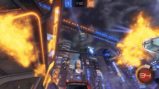 a rocket league game is being played on a computer