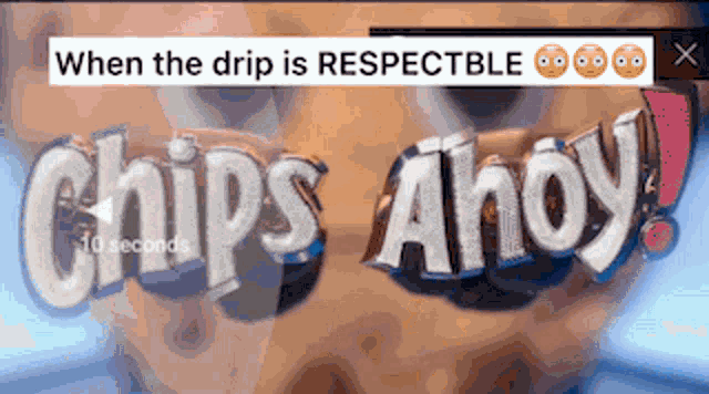 a picture of a man with the words chips ahoy on it