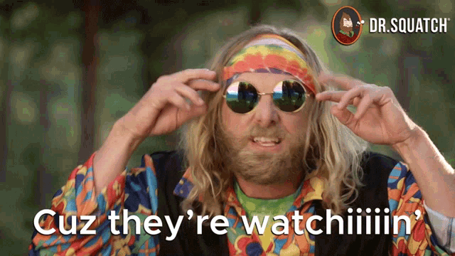 a man wearing sunglasses says cuz they 're watchiiiin
