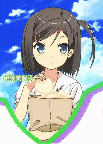 a drawing of a girl with chinese writing on the bottom right