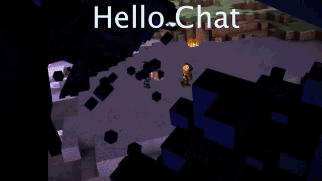 a screenshot of a video game with the words hello chat