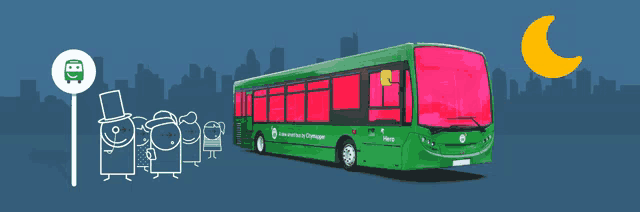 a green bus that says hero on the side of it