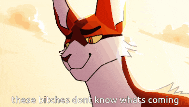 a drawing of a cat with the words these bitches dont know whats coming