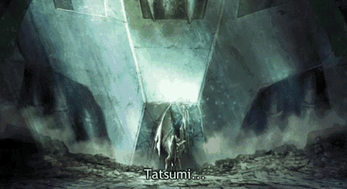 a video game scene with tatsumi written on the bottom of the screen