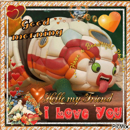 a greeting card that says good morning hello my friend i love you on it