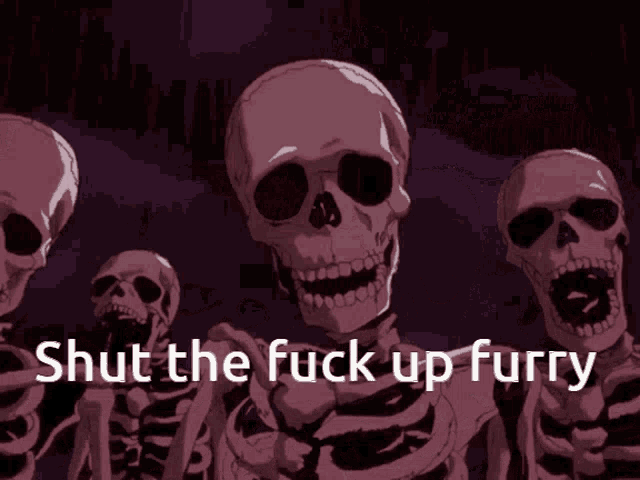 Skeletons Roasting Shut The Fuck Up Furry GIF - Skeletons Roasting Shut The Fuck Up Furry GIFs