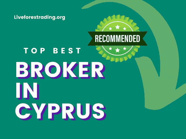 a green background with the words " top best broker in cyprus "