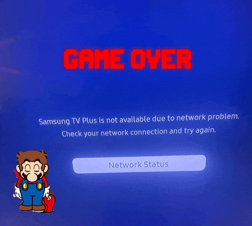 a samsung tv plus is not available due to network problems