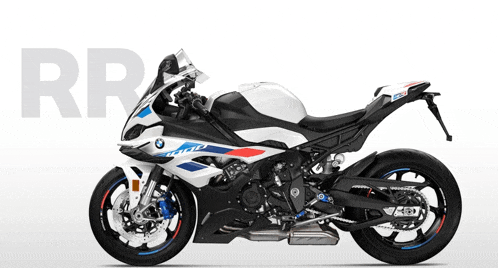 a bmw motorcycle with the letters rr on the bottom