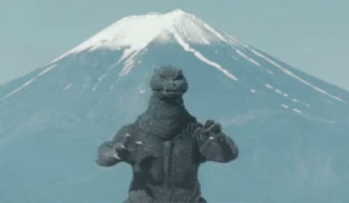 日本　富士山　ゴジラ GIF - Godzilla GIFs