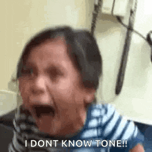 a little girl is crying in a doctor 's office and says `` i dont know tone '' .
