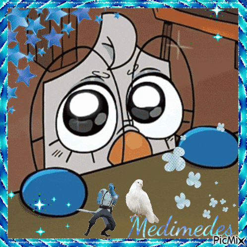 a picture of a cartoon character with the name medimedes in the corner