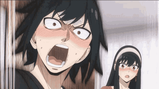 a man with his mouth open and a woman with her mouth open