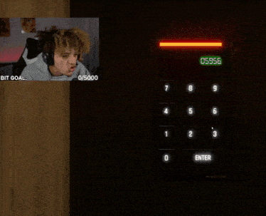 a computer screen shows a person playing a game with a bit goal of 0/500