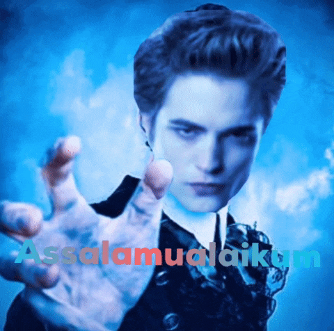 a picture of a man reaching out with the words assalamualaikum on the bottom