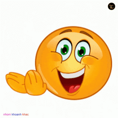 a smiley face with a white background and the words nhom khoanh khac below it