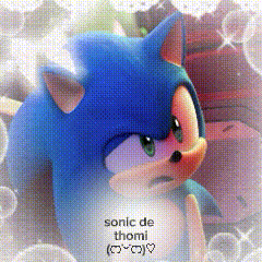a picture of sonic the hedgehog with the words sonic de thomi on it