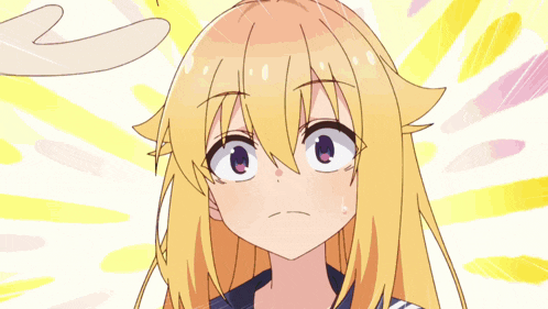 a girl with blonde hair is being touched by another girl 's hand