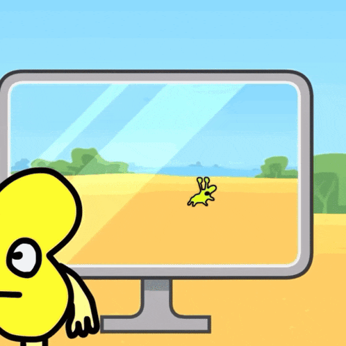 a cartoon of a hole in the ground with a blue object in the foreground