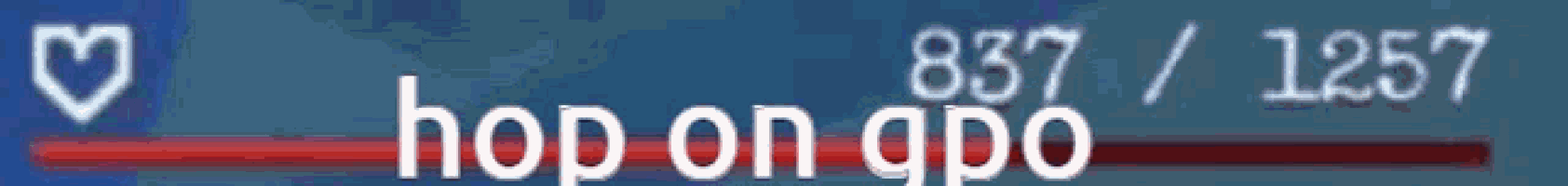a blue background with the words hop on apo 282 / 1257