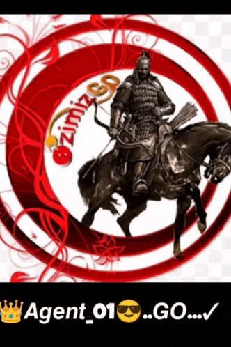 a picture of a man riding a horse with the words agent_01 go on the bottom