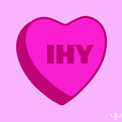a pink heart with the word ihv written inside of it