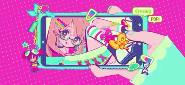 a person is holding a cell phone with a picture of a girl on the screen .