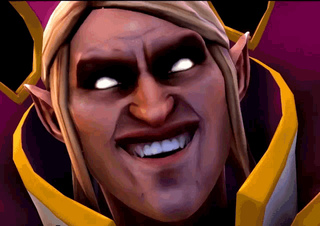 a close up of a cartoon character 's face with white teeth