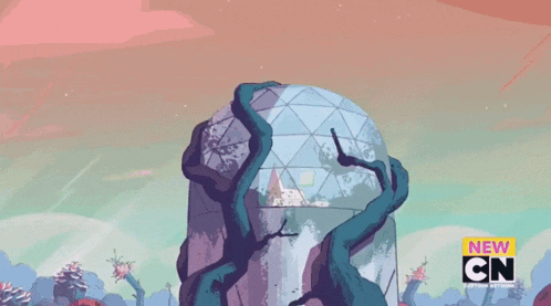 a cartoon of a dome with the words new cn on the bottom right