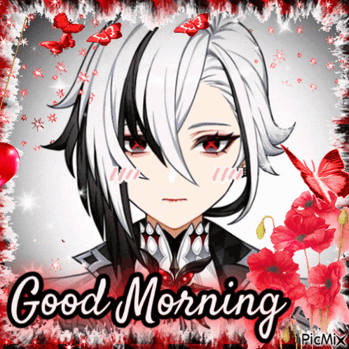 a good morning greeting card with a picture of a girl