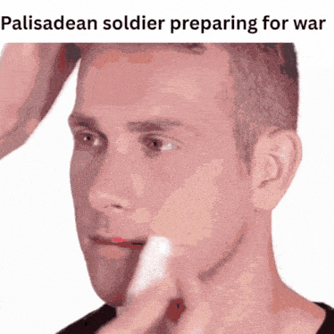 palisadean soldier preparing for war is written above a man