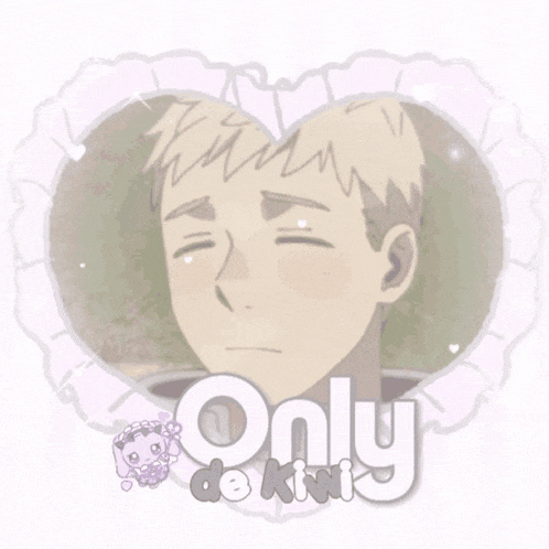 a picture of a man in a heart with the words only de kiwi on it