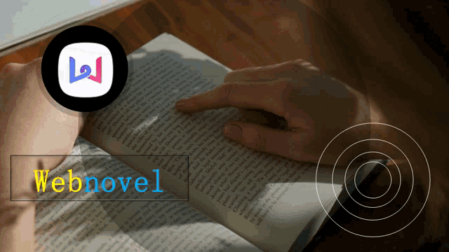 a person reading a book with a webnovel logo in the corner