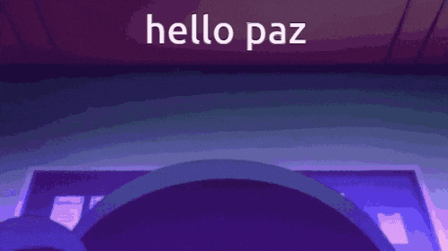 a picture of a girl with the words hello paz written above her head