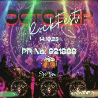 an advertisement for october rockfest shows a crowd of people