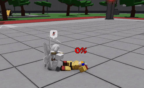a screenshot of a video game with a 0 % percentage