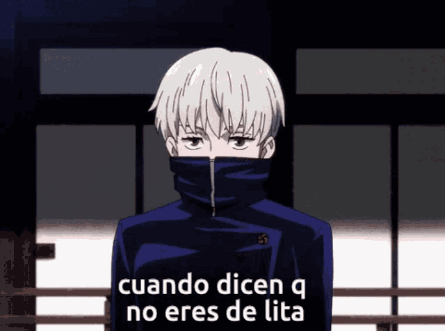 a picture of a anime character with the words cuando dicen q no eres de lita on it