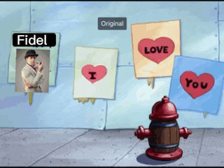 a fire hydrant is standing in front of a wall with valentine 's day cards that say fidel and love