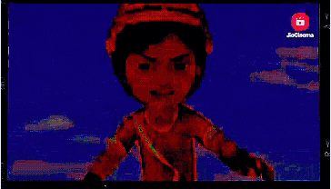 a pixelated image of a cartoon character with jio cinema written on the bottom right