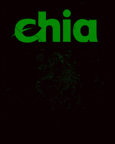 a black background with the word chia in green letters