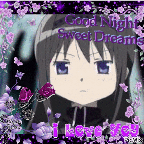 a picture of a girl with the words good night sweet dreams i love you on it