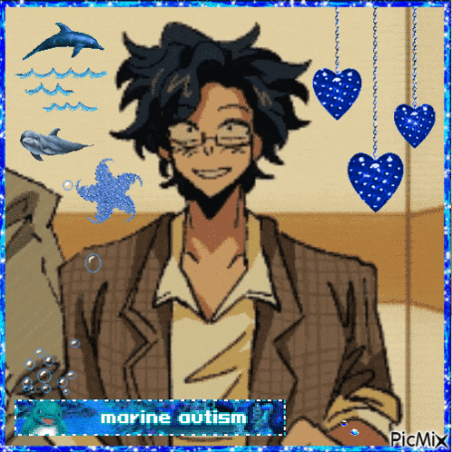 a picture of a man with glasses and the words marine autism on the bottom