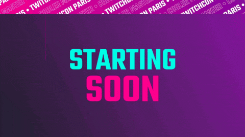 a purple and blue poster that says starting soon on it
