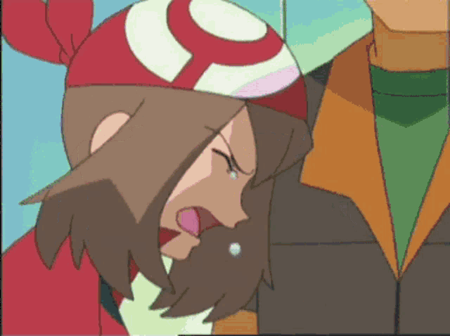 a cartoon character with a hat that has the letter h on it