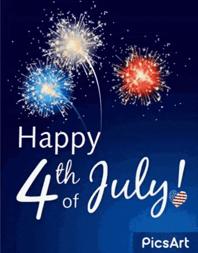 a happy 4th of july greeting with fireworks in the background