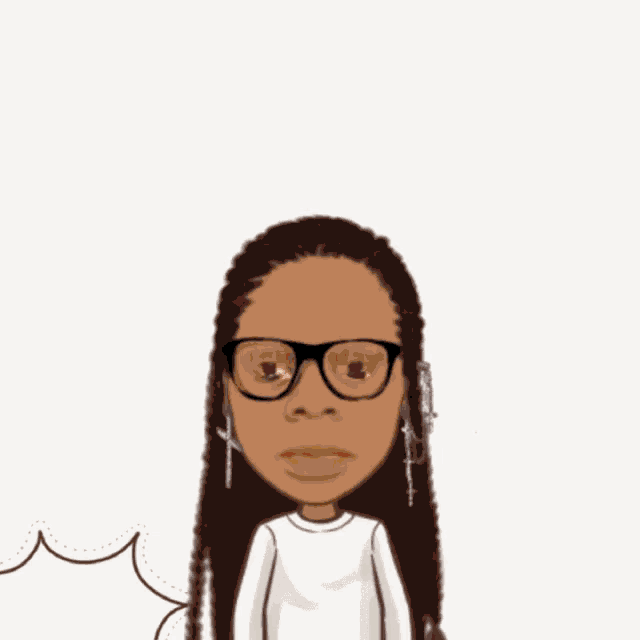 a cartoon of a woman wearing glasses and the words congrats
