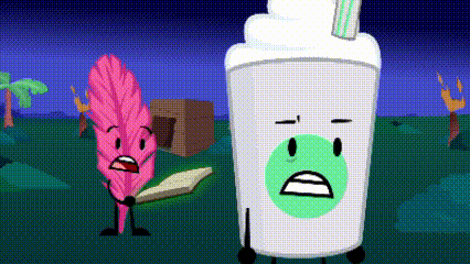 a pink feather is standing next to a toothpaste bottle with a green face .