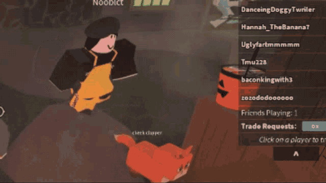 a screenshot of a video game with dancing doggy written on the top left