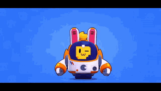 a cartoon character is wearing bunny ears and a space suit with the number 6 on it